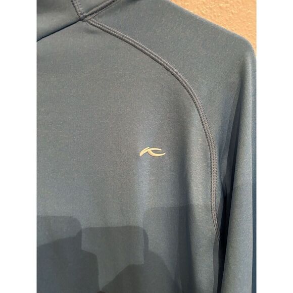 Kjus Mens 52 Large 1/2 Zip Pullover Performance Stretch Light Blue Golf - Picture 7 of 9